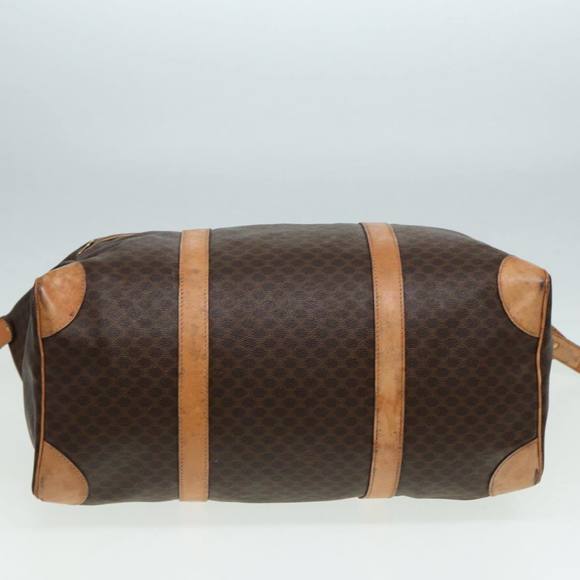 CELINE Macadam Canvas Boston Bag PVC Leather Brown Auth mr364 - Picture 5 of 16